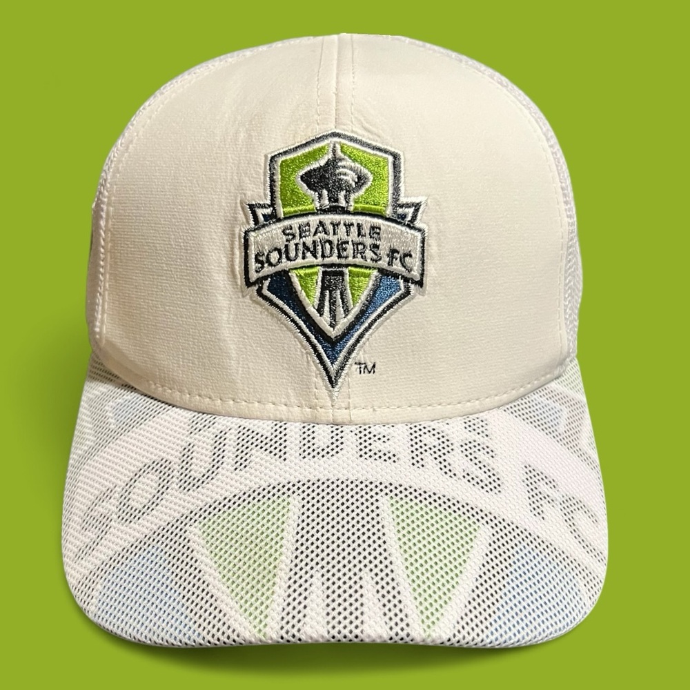 Adidas Gray and White Cap with MLS and Sounders Logos